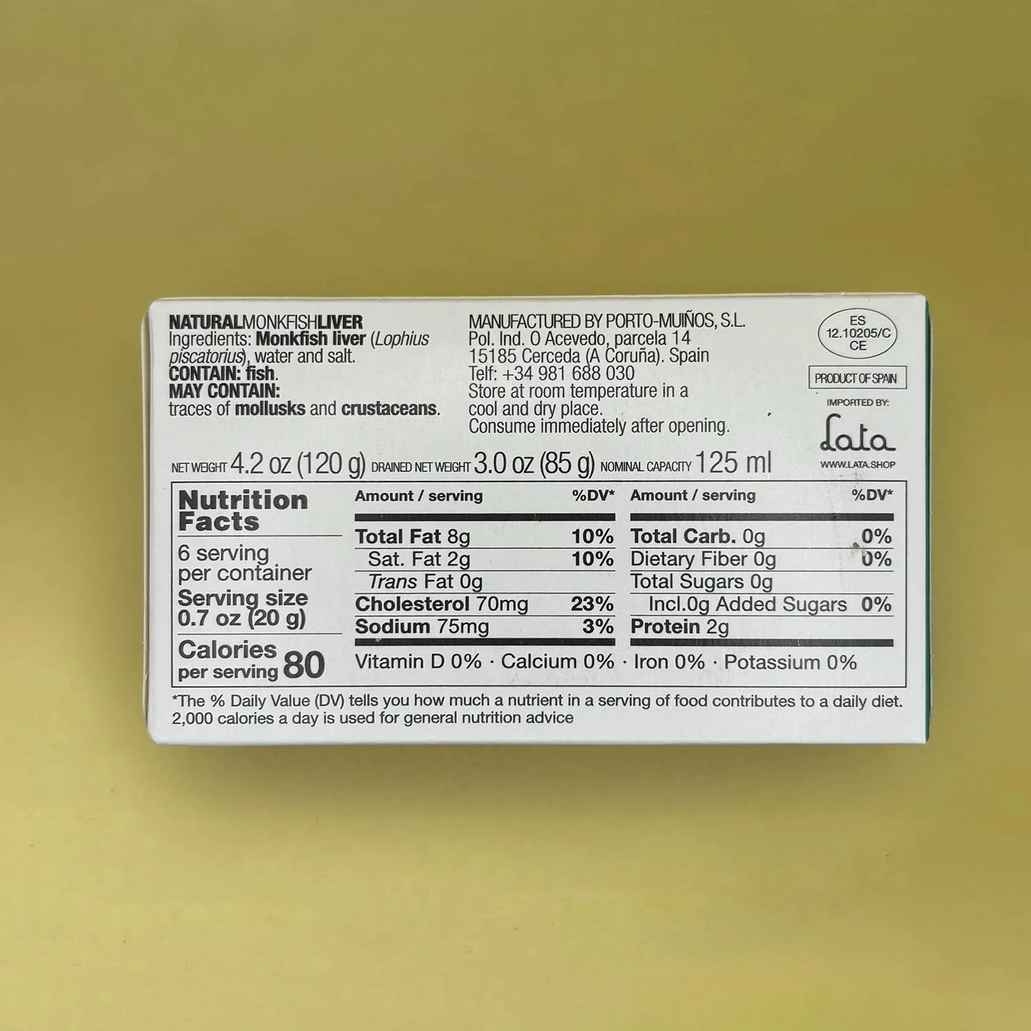 Porto-Muiños Monkfish Liver in Brine - Image 4